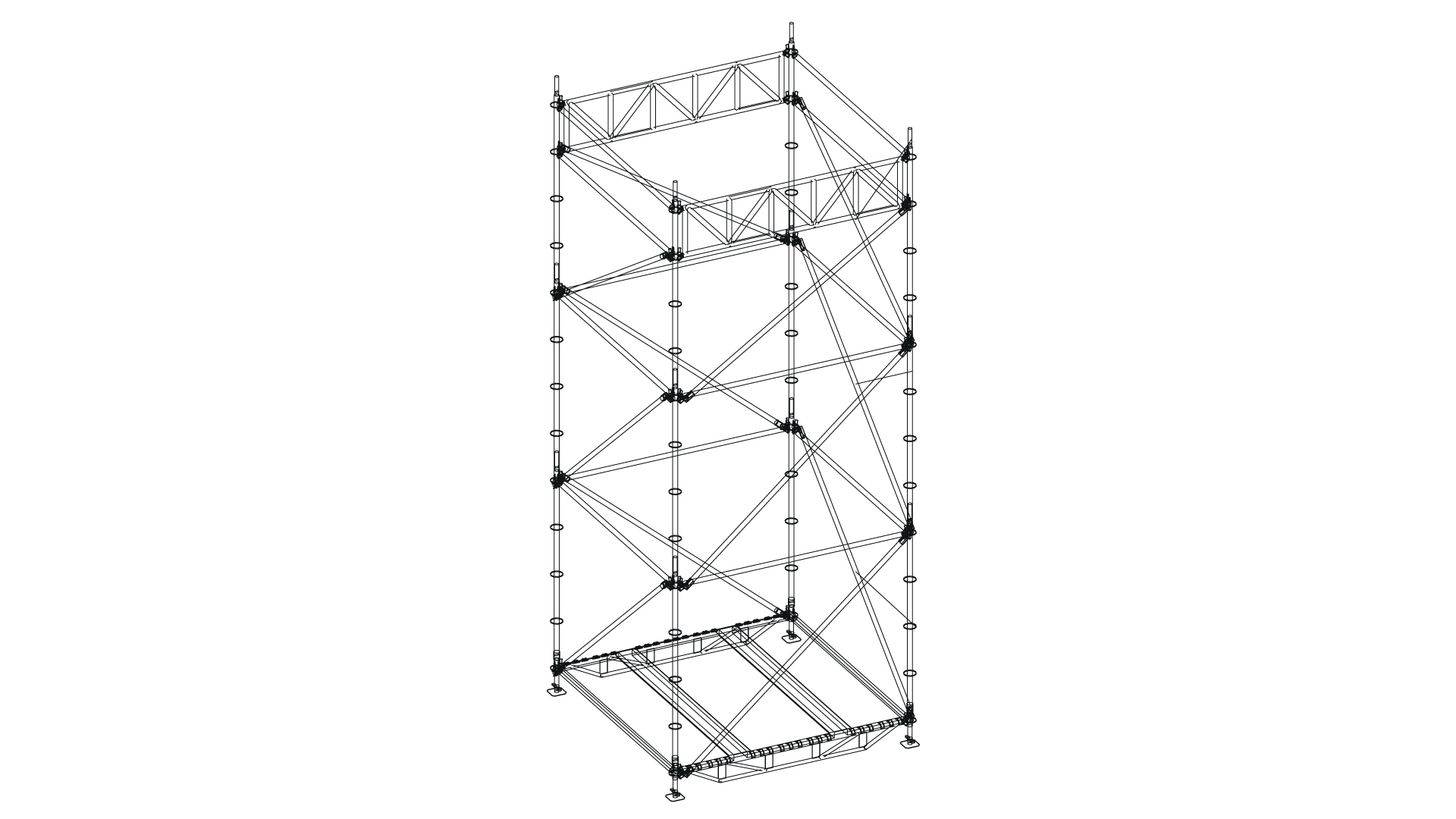 Audio, lights and direction towers scaffolding