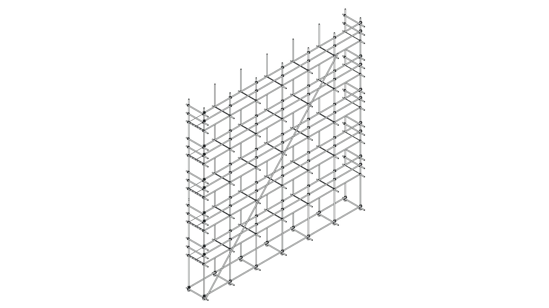 Scaffolding with tube and couplers