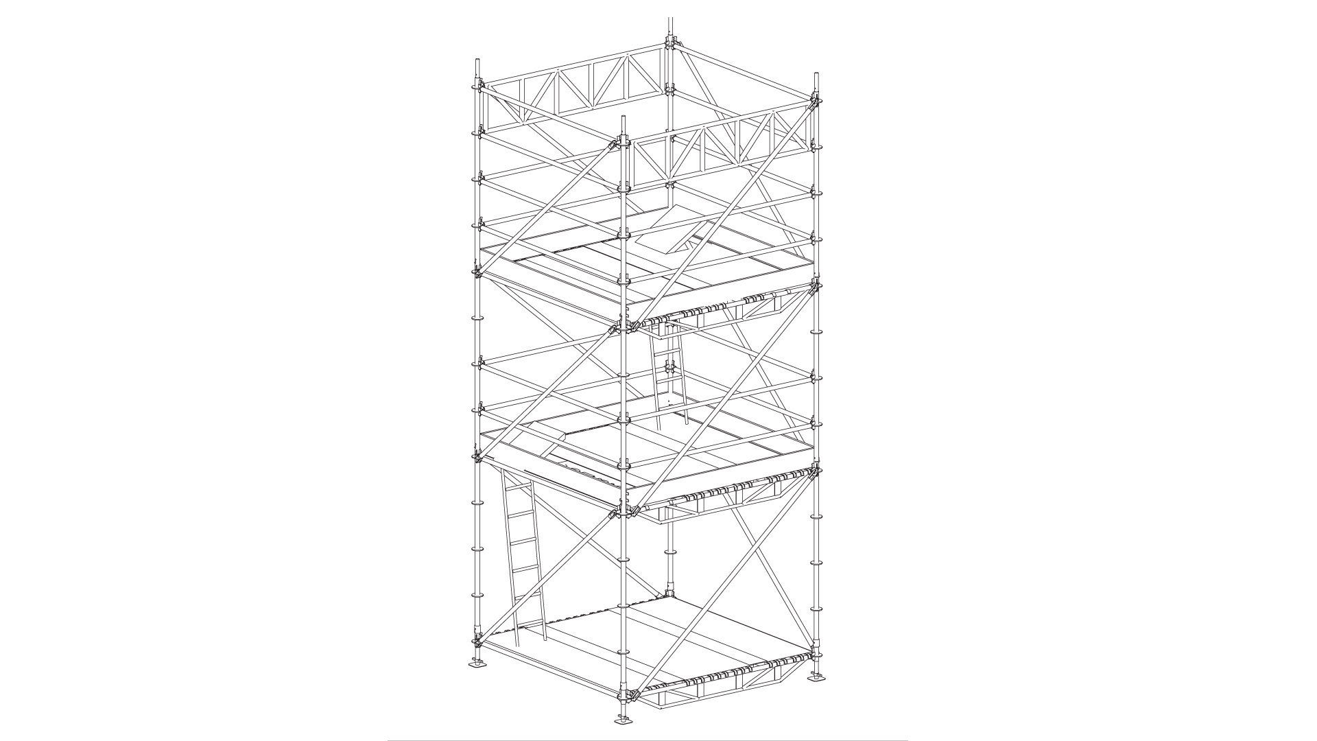 Audio, lights and direction towers scaffolding